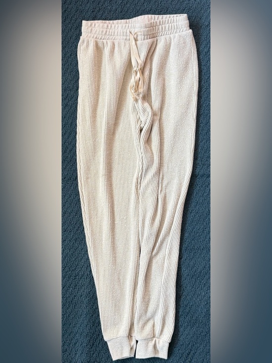Better Together Pants - Cream Waffle Knit Drawstring Joggers | Cozy Lounge Pants | Elastic Waist
